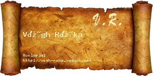 Végh Réka névjegykártya
